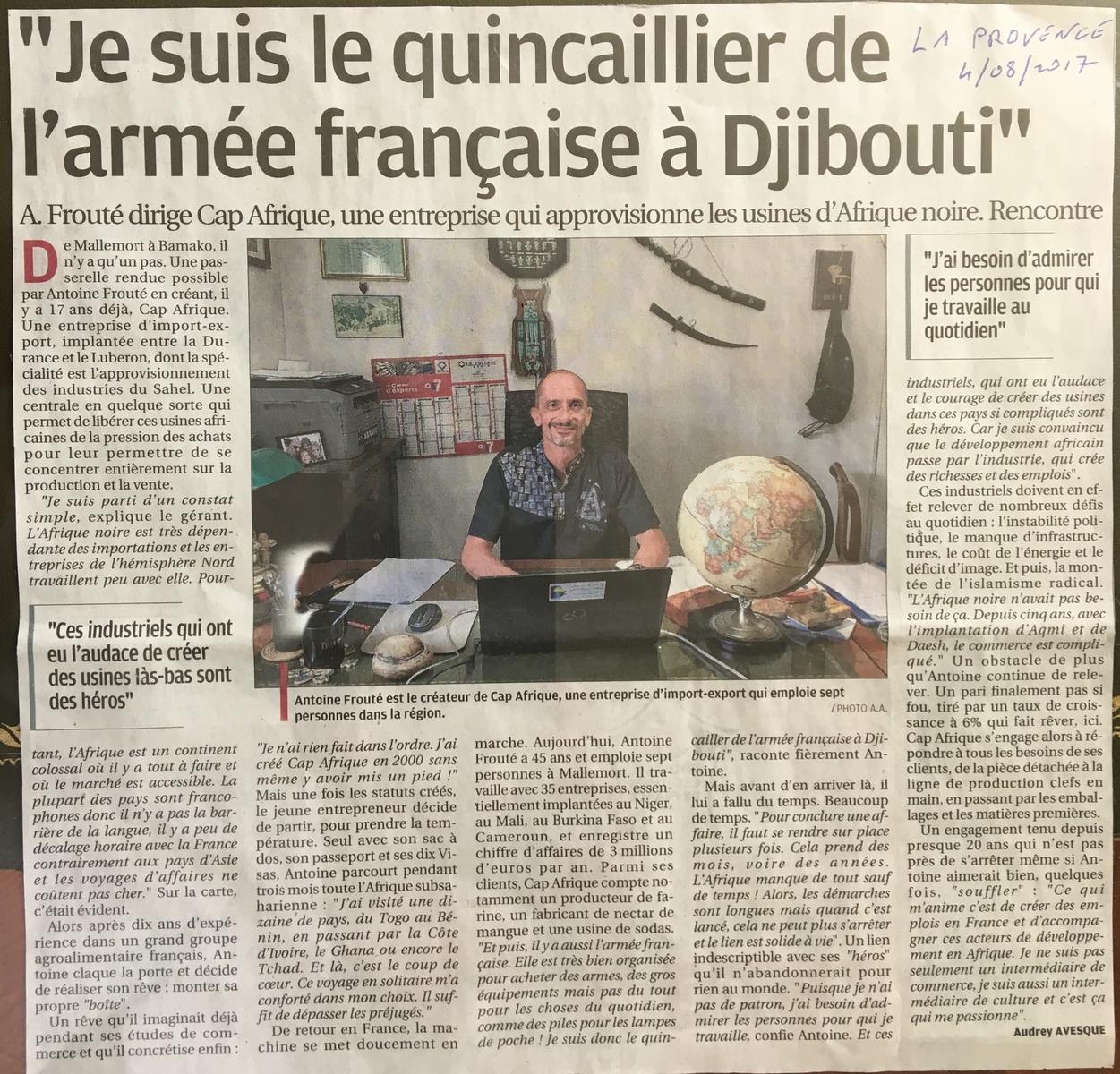 Read more about the article Article la Provence Août 2017